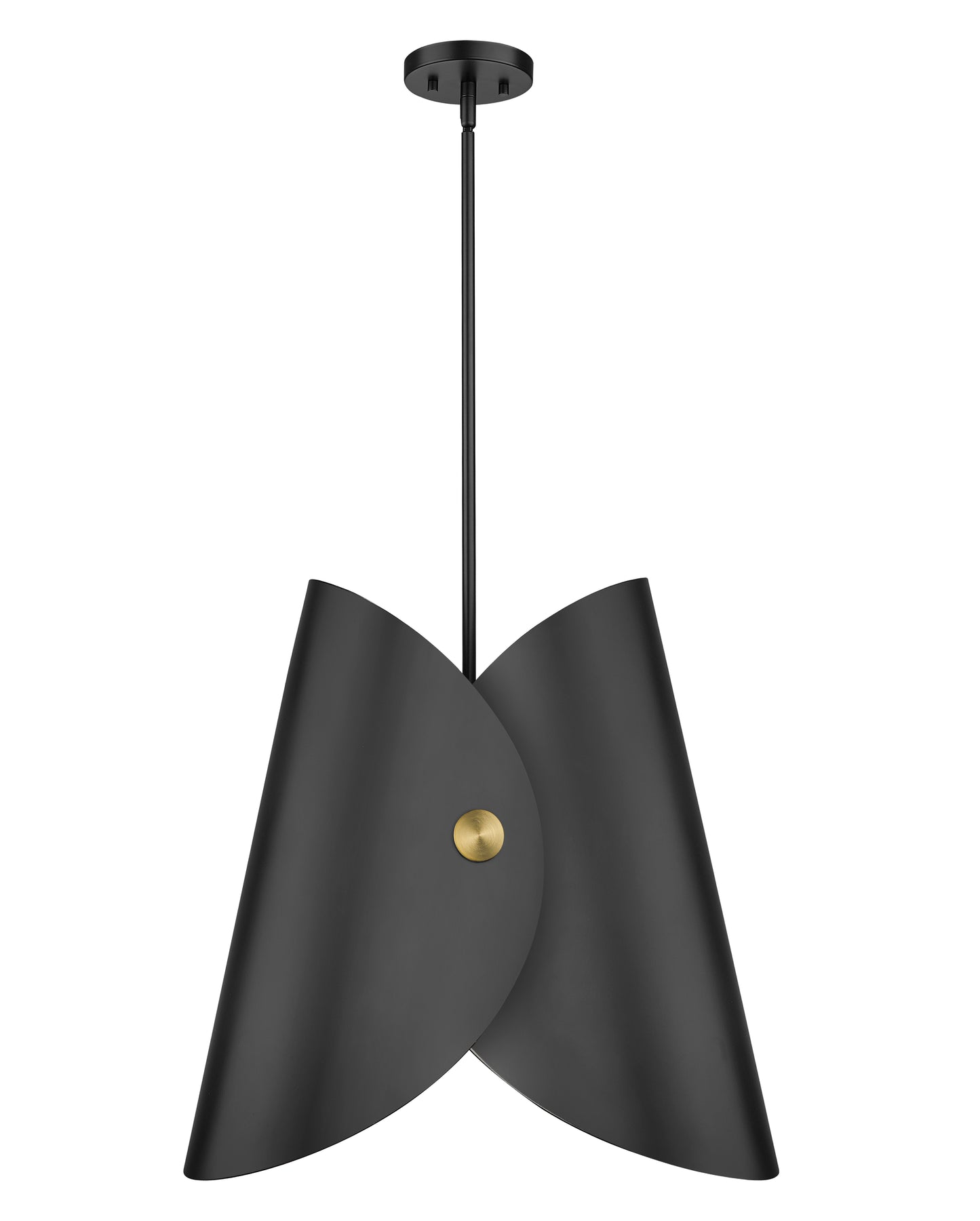 1951P18-MB - Salone 1 Light 14" Pendant - Matte Black