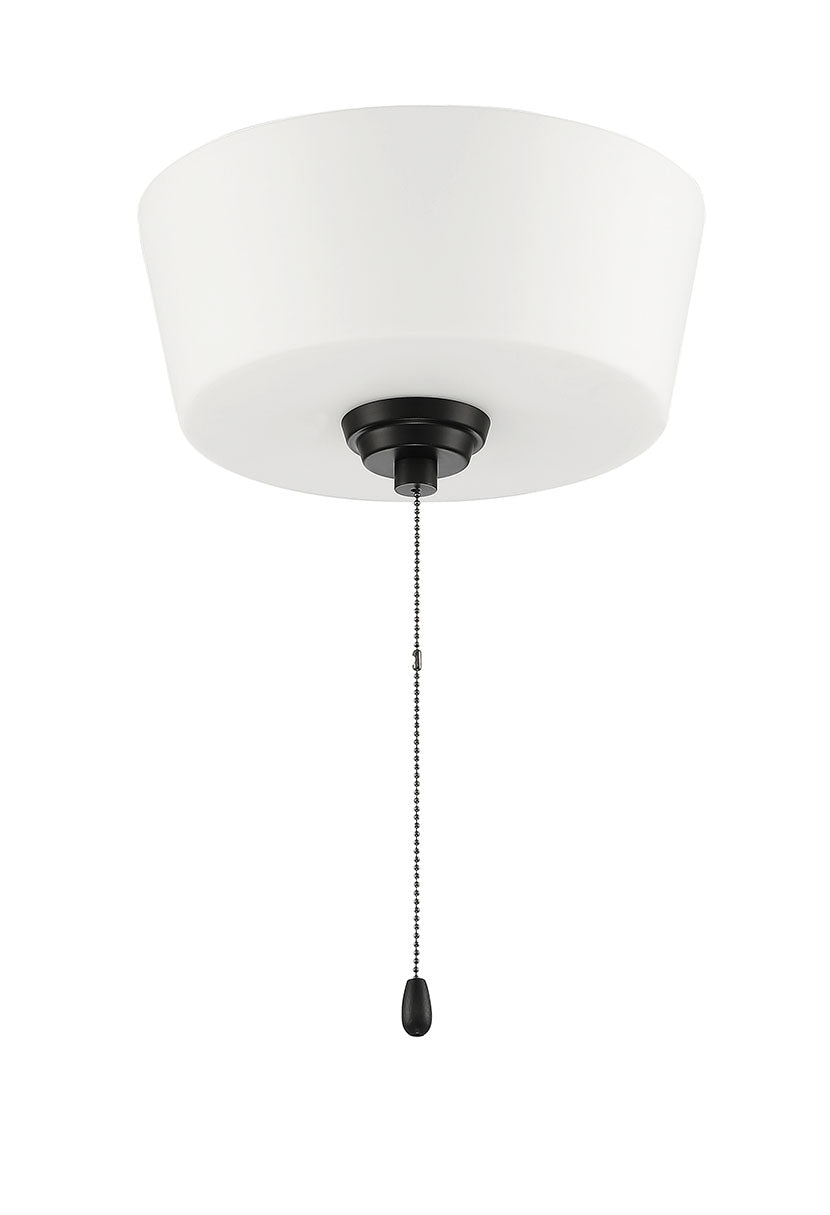 LK2802-FB-WG-LED - 2 Light Energy Star Bowl Fan Light Kit in Flat Black w White Glass