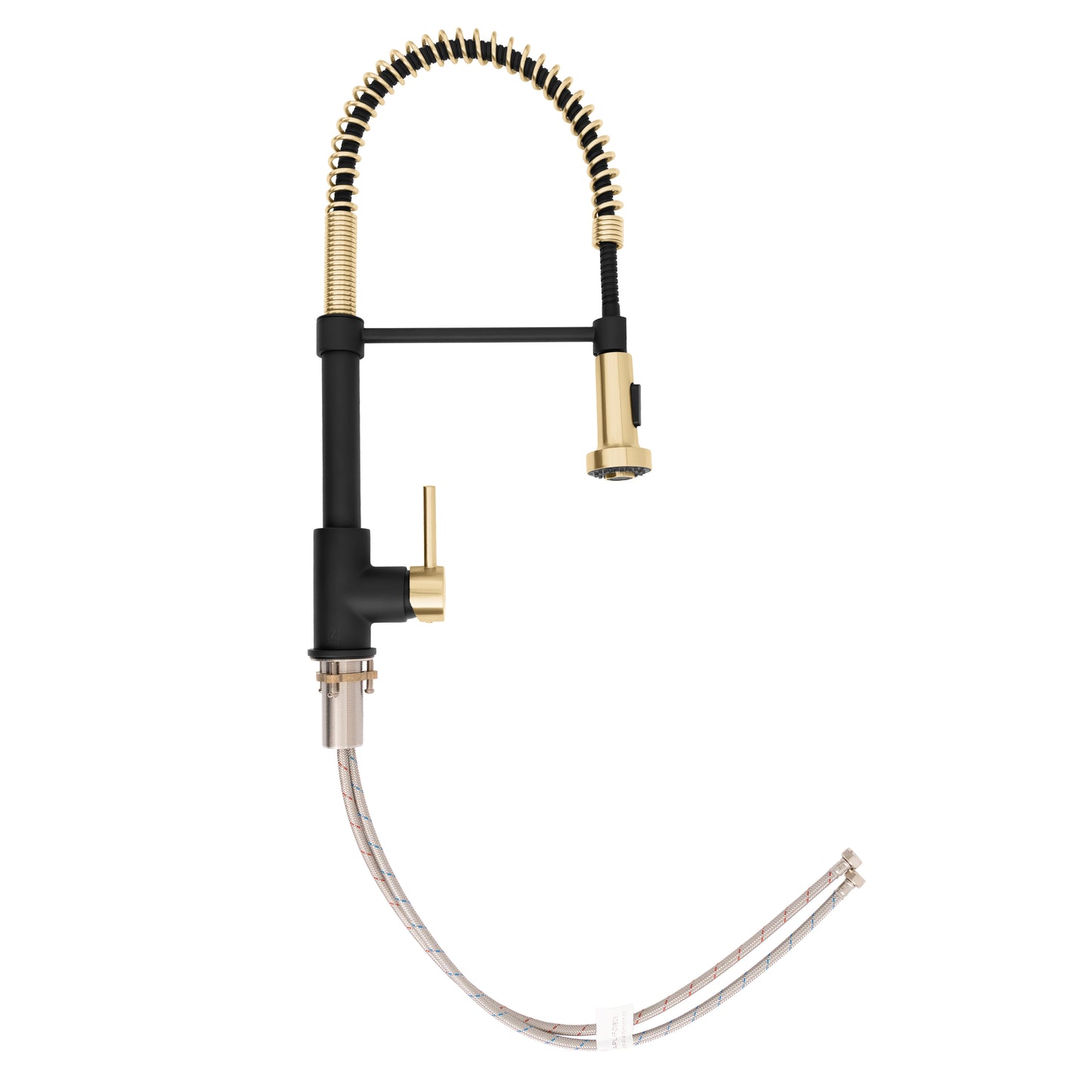 APL-KF-ZMBCB - Autograph Edition Apollo Pull Down Spring Single Handle Kitchen Faucet in Matte Black and Champagne Bronze