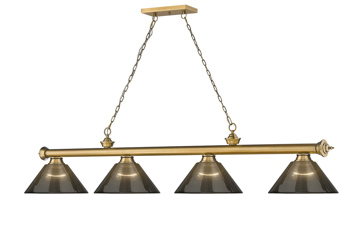 2306-4RB-ARS - Cordon 4 Light 81" Billiard - Rubbed Brass