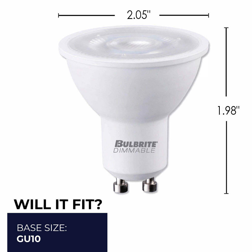 771109 - Dimmable PAR16 LED GU10 Base Light Bulb - 6 Watt - 3000K - 4 Pack