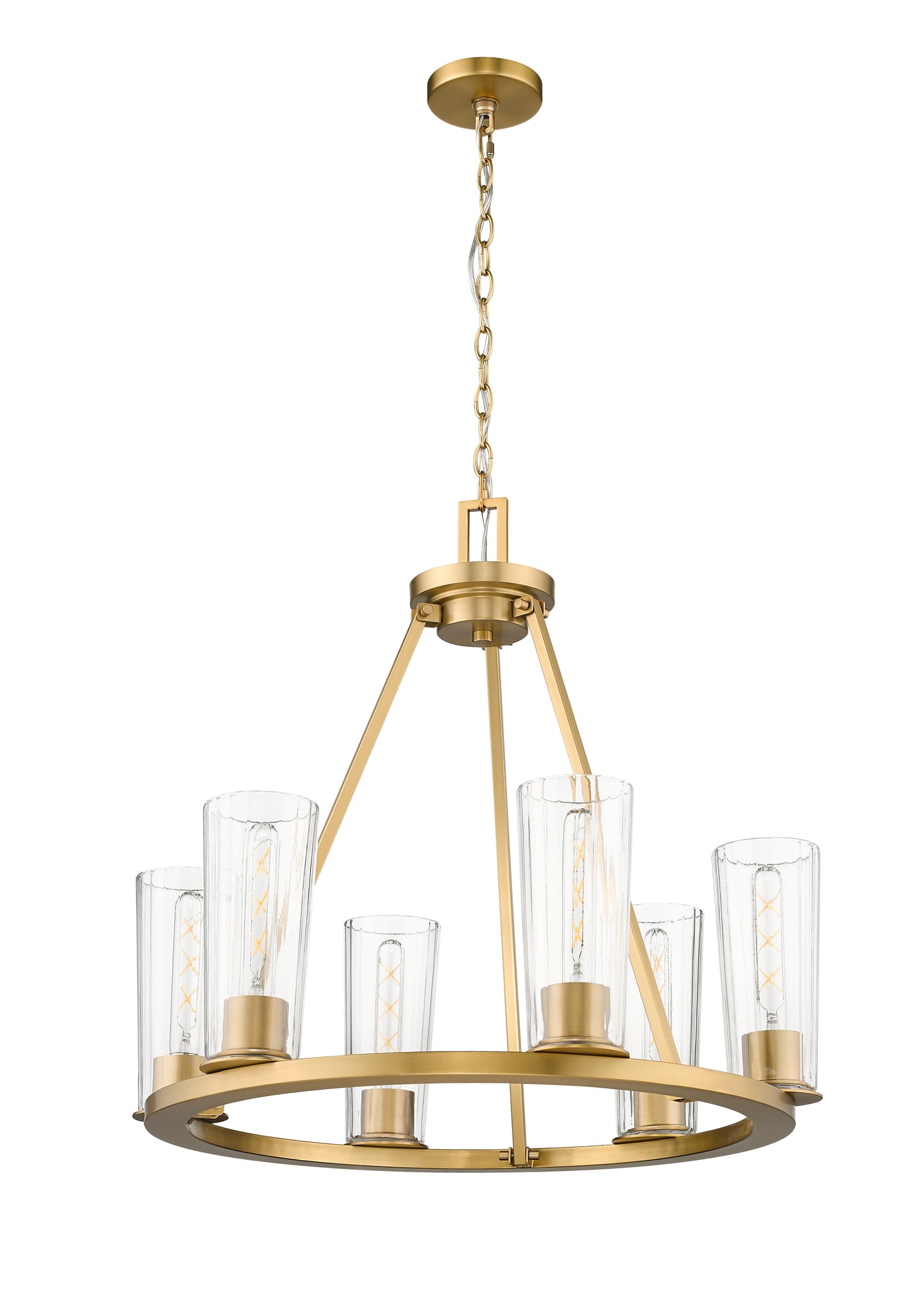 826-6MGLD - Titus 6 Light 26" Chandelier - Modern Gold