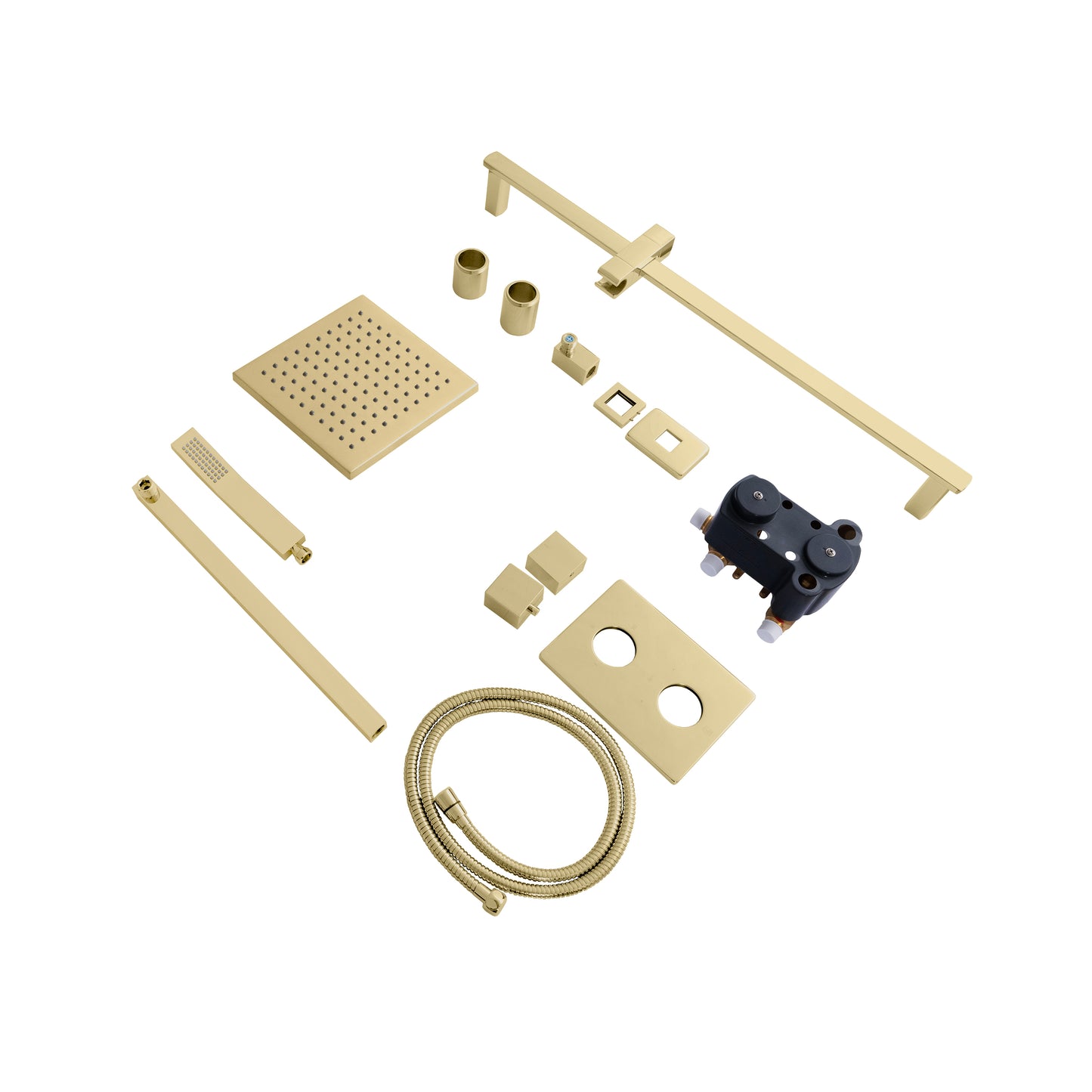 CBY-SHS-T2-PG - Autograph Edition Crystal Bay Thermostatic Shower System in Polished Gold