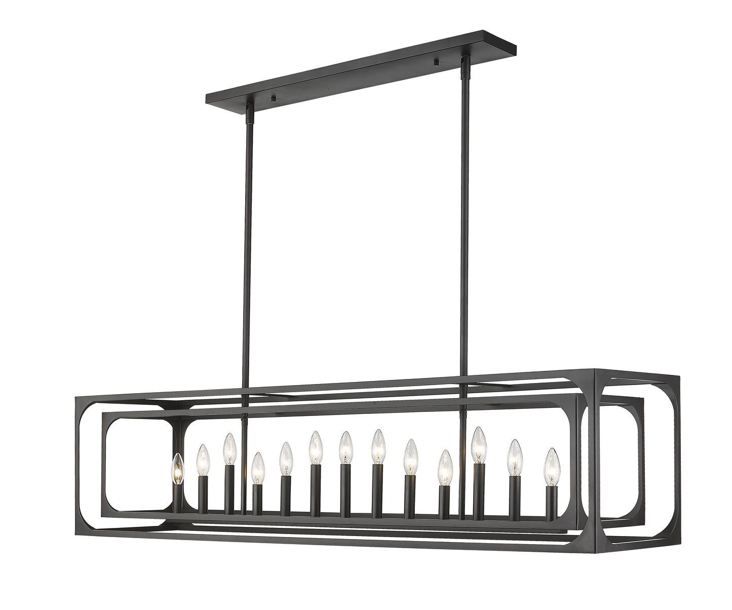 3038-13L-MB - Easton 13 Light Linear 54" Chandelier - Matte Black