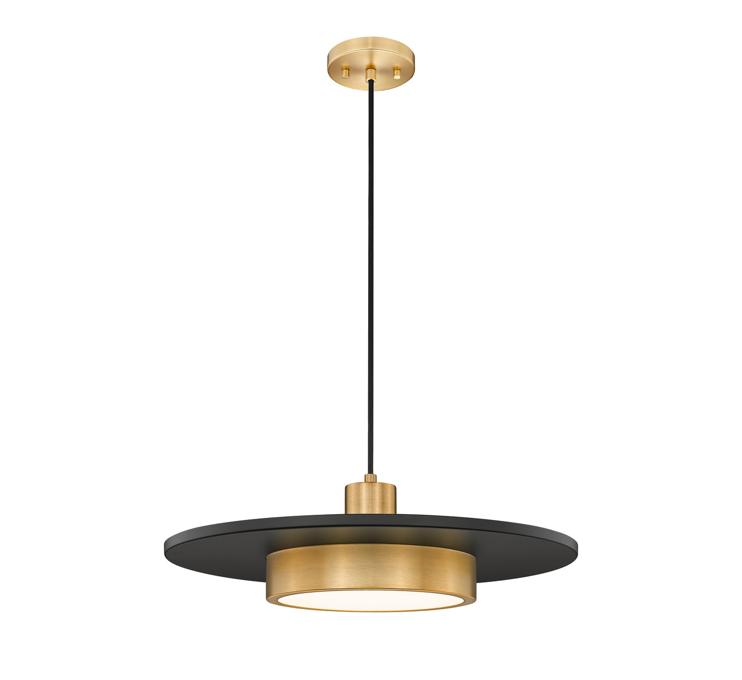 829P20-MB-MGLD-LED - Ludo 1 Light 20" Pendant - Matte Black / Modern Gold