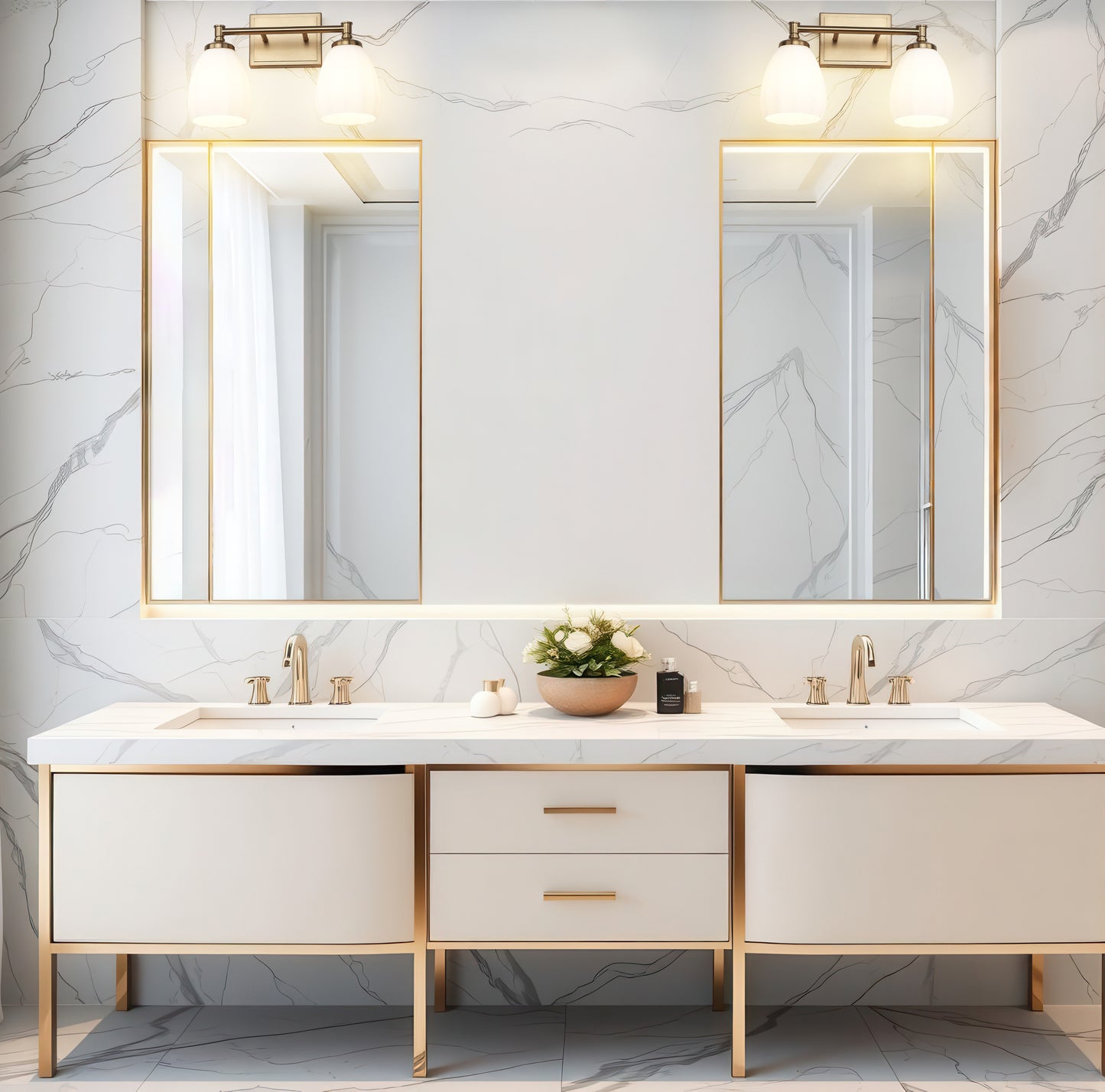 7004-2V-MGLD - Oren 2 Light 16" Vanity - Modern Gold