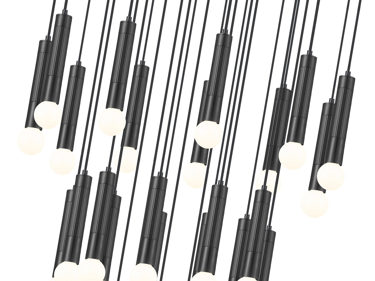1956P-27R-MB - Stari 27 Light 36" Chandelier - Matte Black