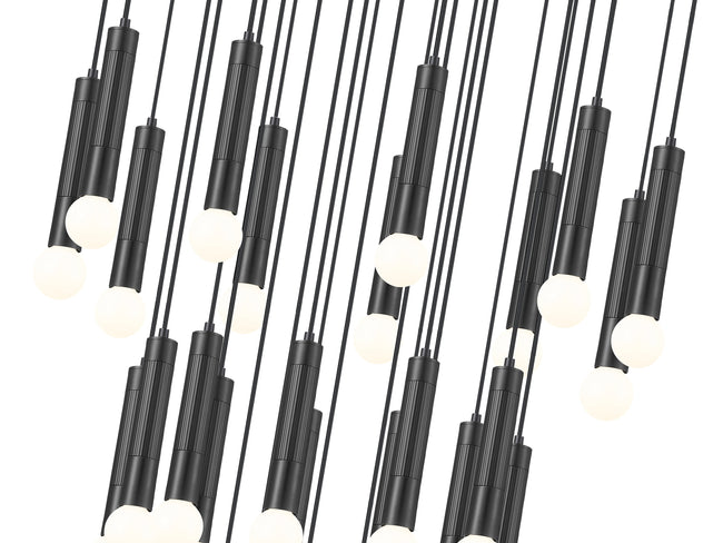 1956P-27R-MB - Stari 27 Light 36" Chandelier - Matte Black