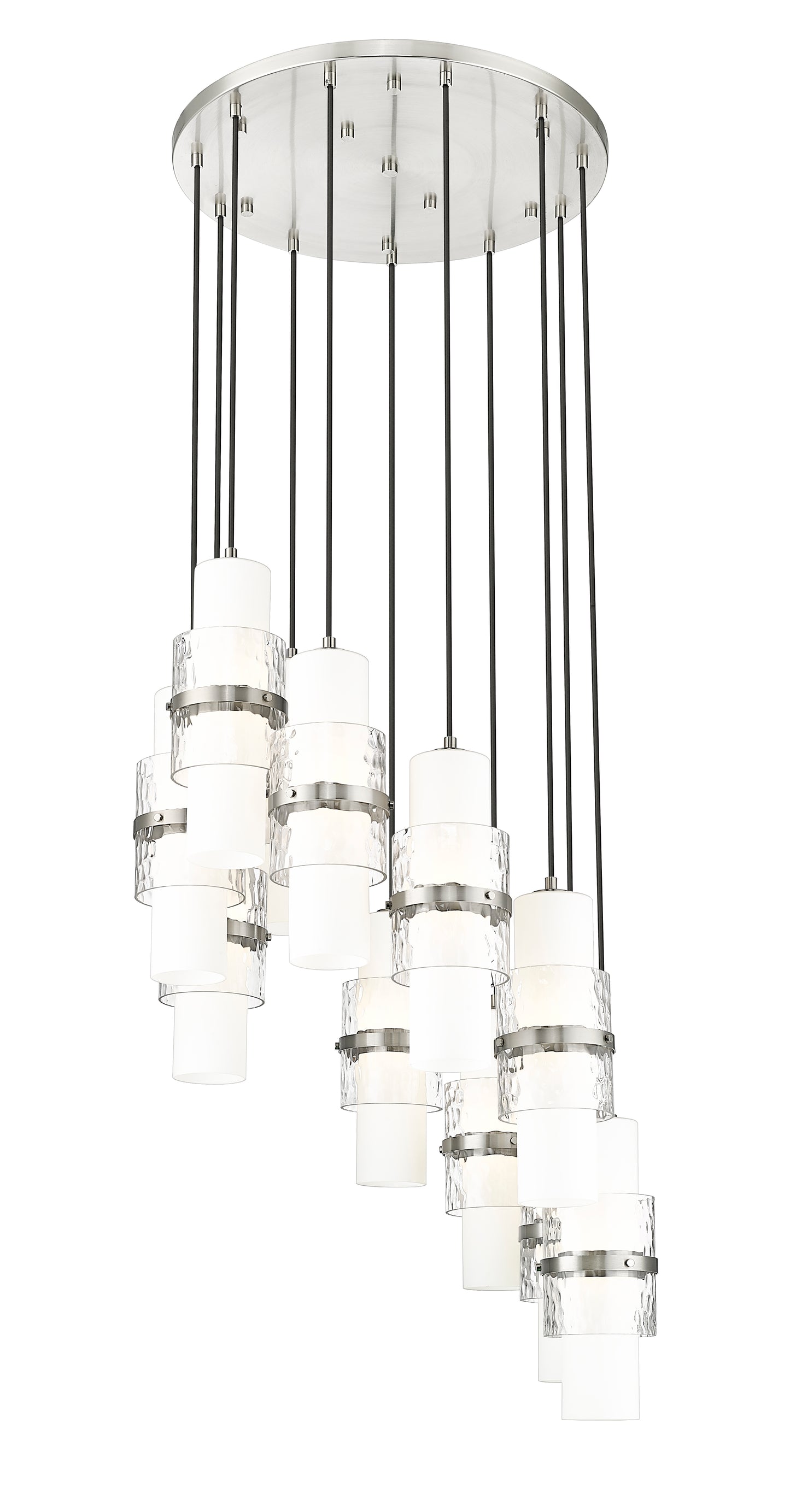 1946P-11R-BN - Cayden 11 Light 24" Chandelier - Brushed Nickel