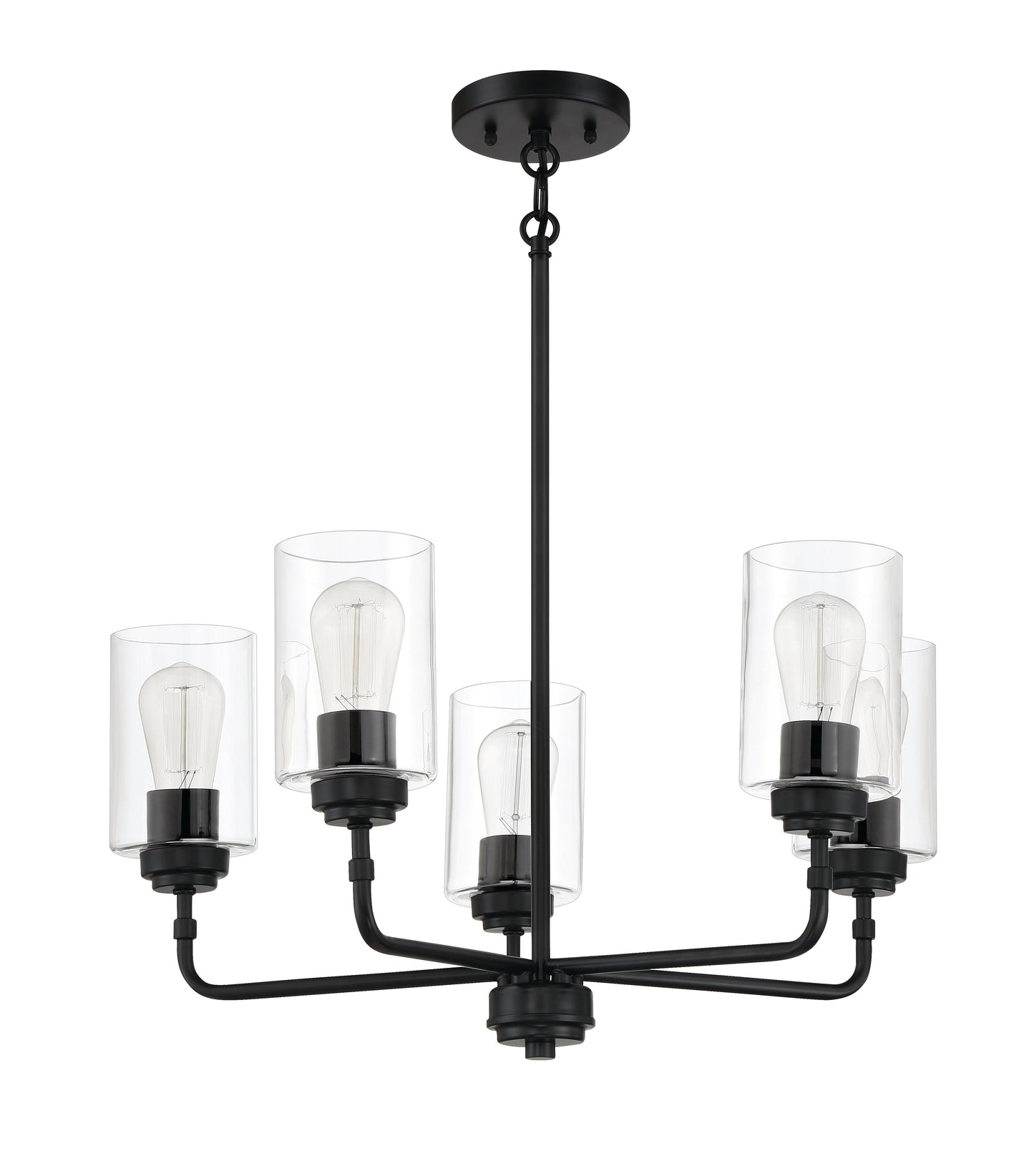 56025-FB - Stowe 5 Light 23" Wide Chandelier - Flat Black