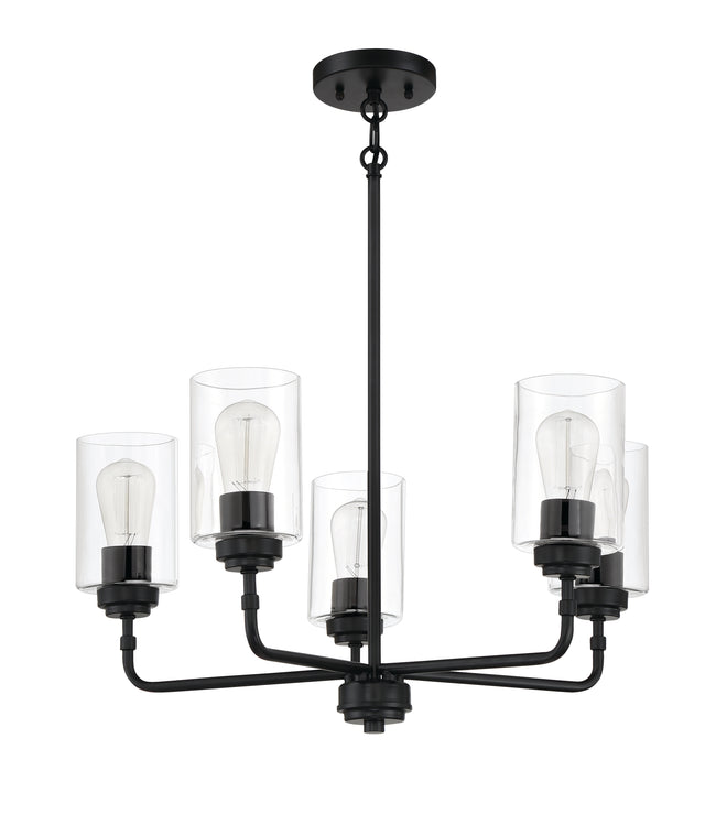 56025-FB - Stowe 5 Light 23" Wide Chandelier - Flat Black