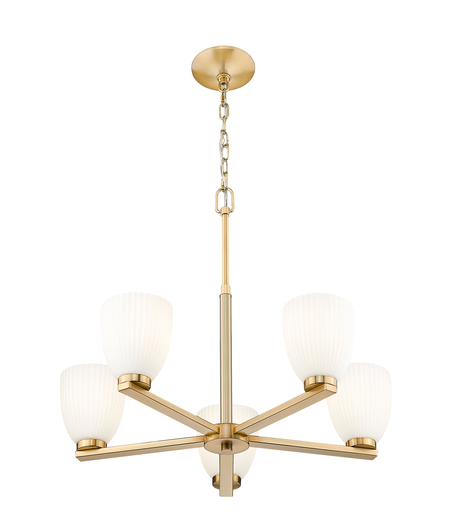 7518-5MGLD - Naya 5 Light 25" Chandelier - Modern Gold
