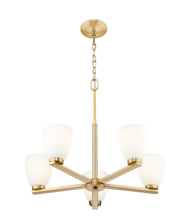 7518-5MGLD - Naya 5 Light 25" Chandelier - Modern Gold