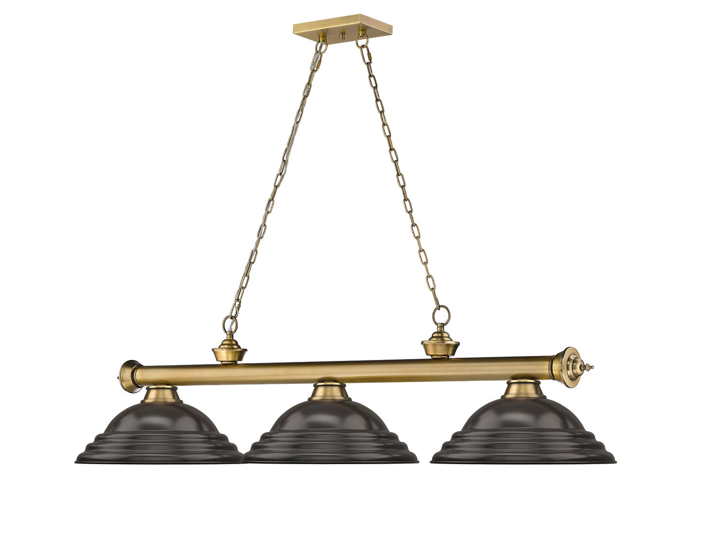 2306-3RB-SBRZ - Cordon 3 Light 58" Billiard - Rubbed Brass