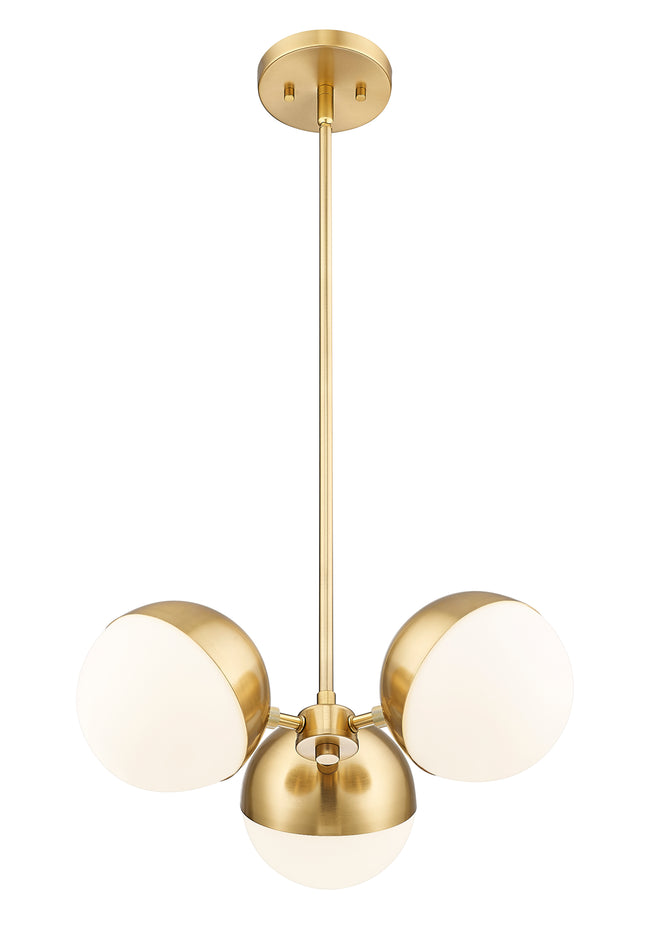 7517-3MGLD - Realm Sphere 3 Light 17" Chandelier - Modern Gold