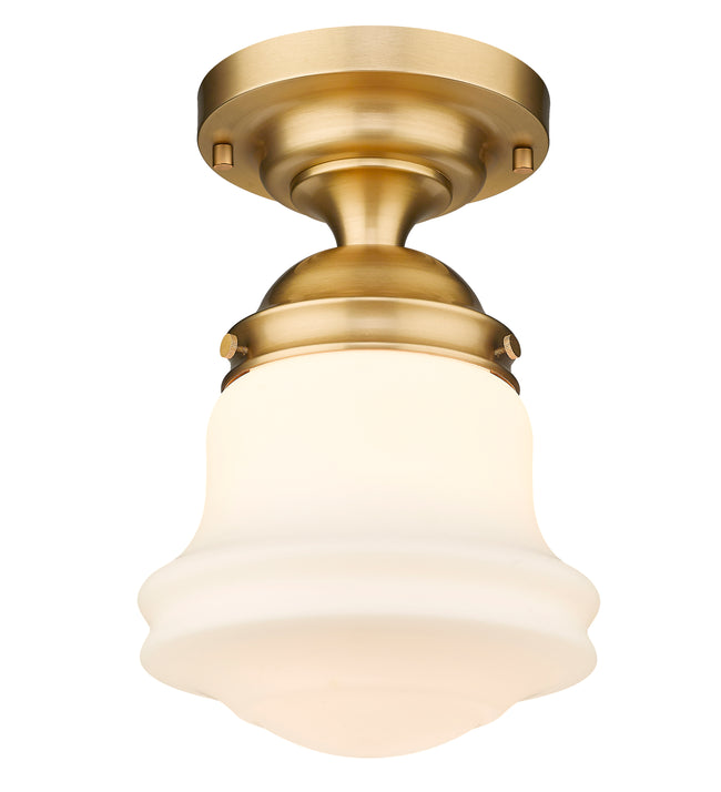 735F10-HBR - Vaughn 1 Light Flush 10" Mount - Heritage Brass