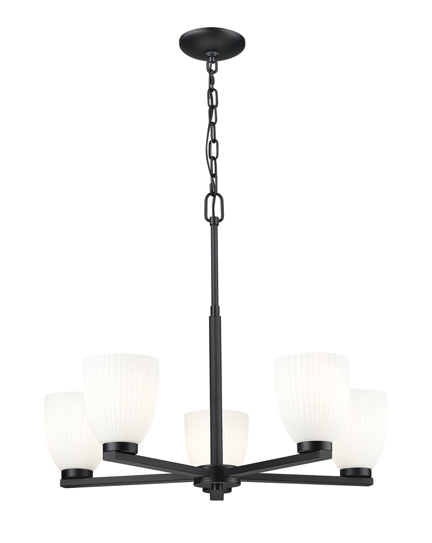 7518-5MB - Naya 5 Light 25" Chandelier - Matte Black