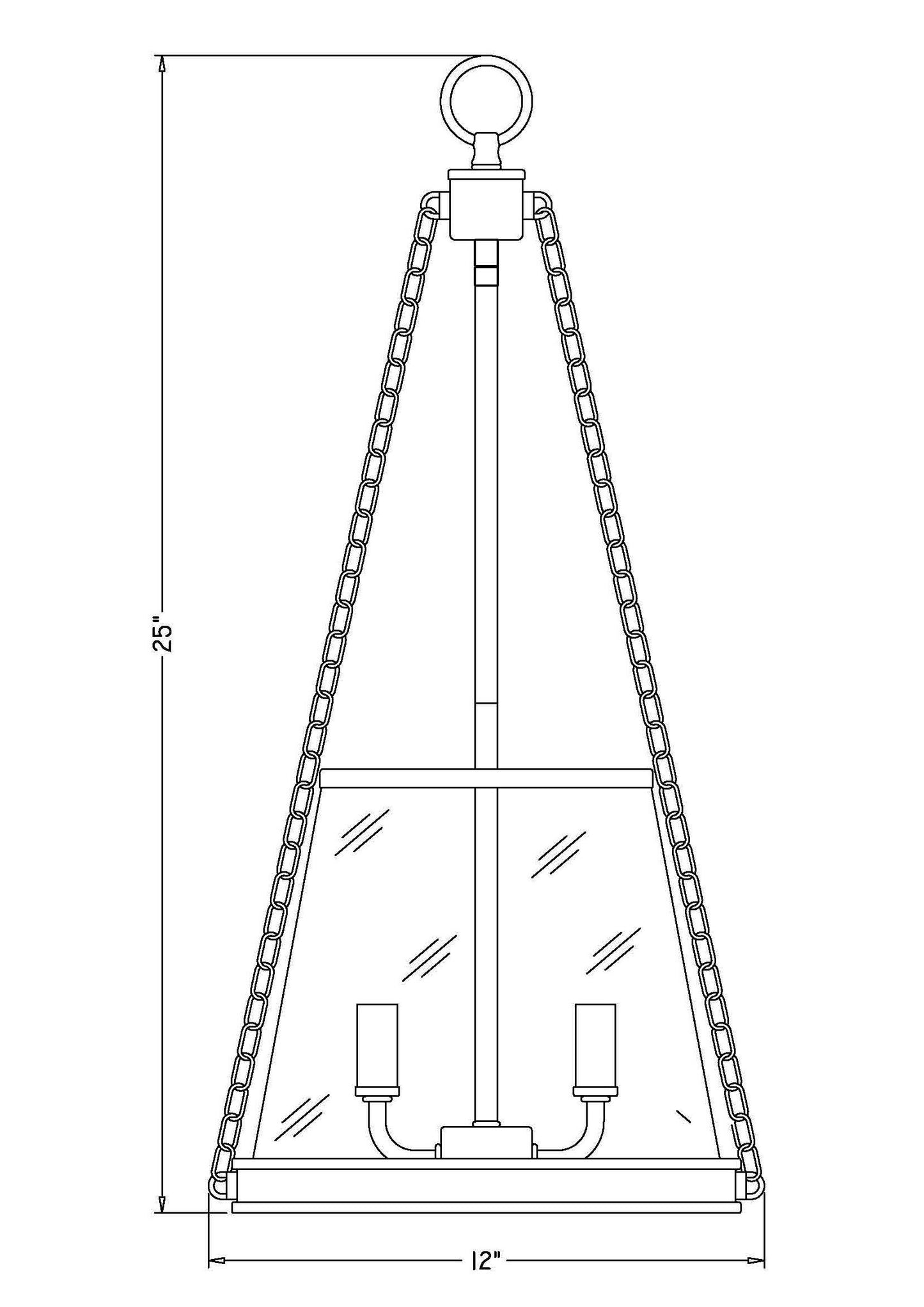 341P12-MB - Prescott 3 Light 12" Pendant - Matte Black