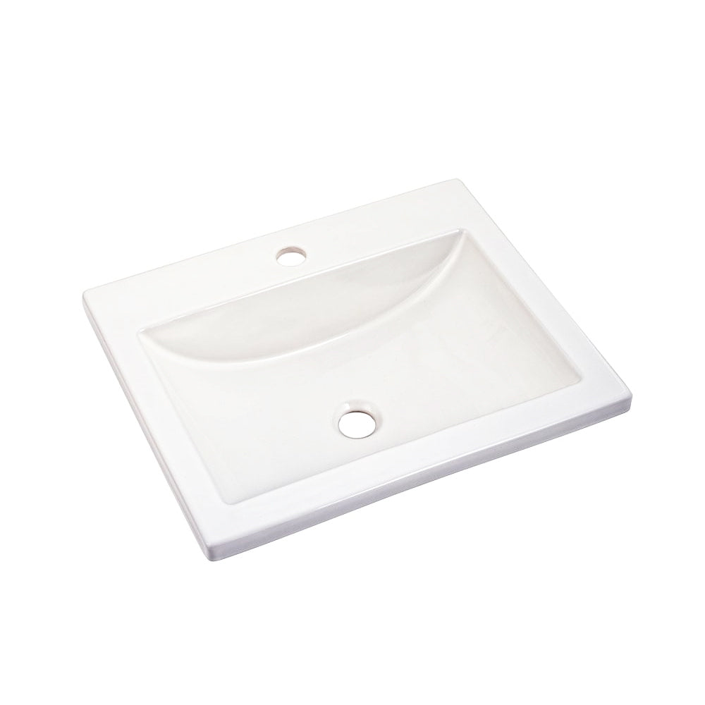 0643001.020 - 21-1/4" Drop-In Bathroom Sink with 1 Hole and Overflow