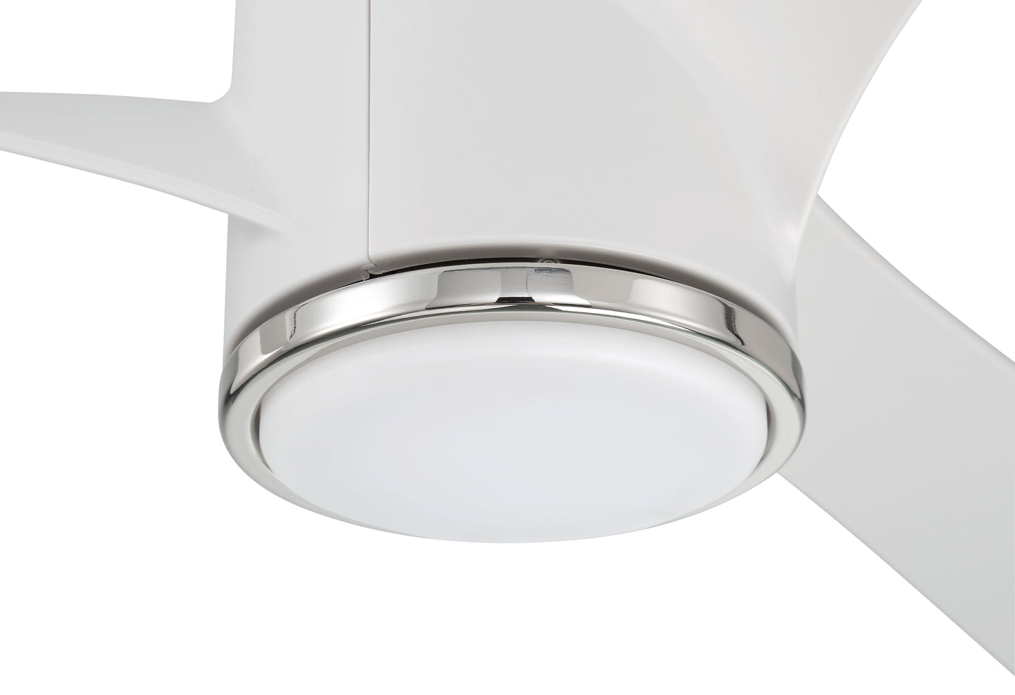 PHB60WPLN3-NWF - Phoebe 60" Indoor Ceiling Fan without Wifi 60" 3 Blade Ceiling Fan with Light Kit - White / Polished Nickel