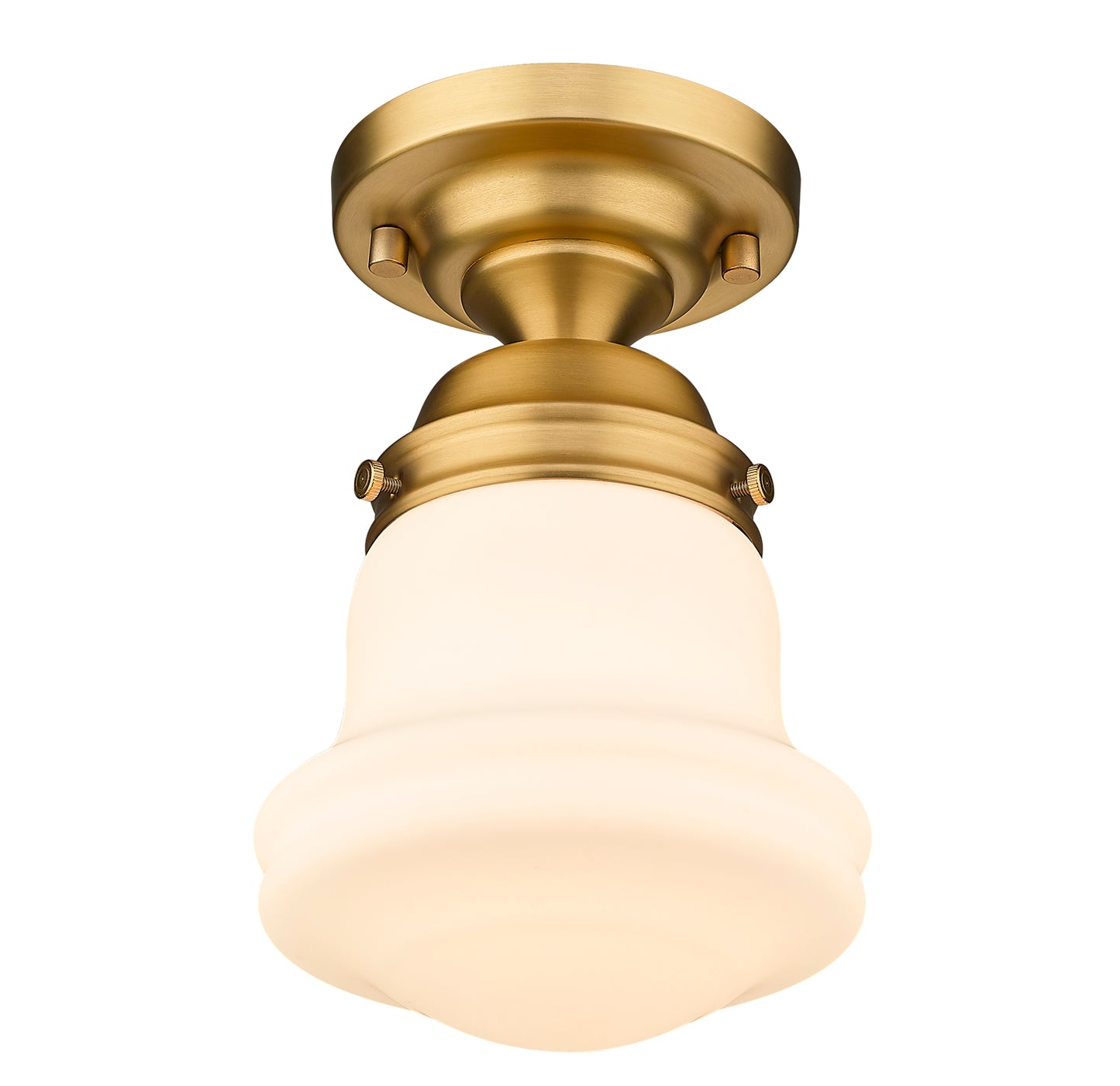 735F1-HBR - Vaughn 1 Light Flush 6" Mount - Heritage Brass