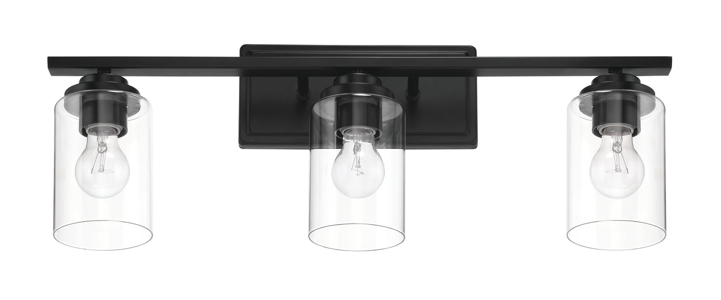 20425FB3 - Clark 3 Light 25" Wide Vanity Light - Flat Black
