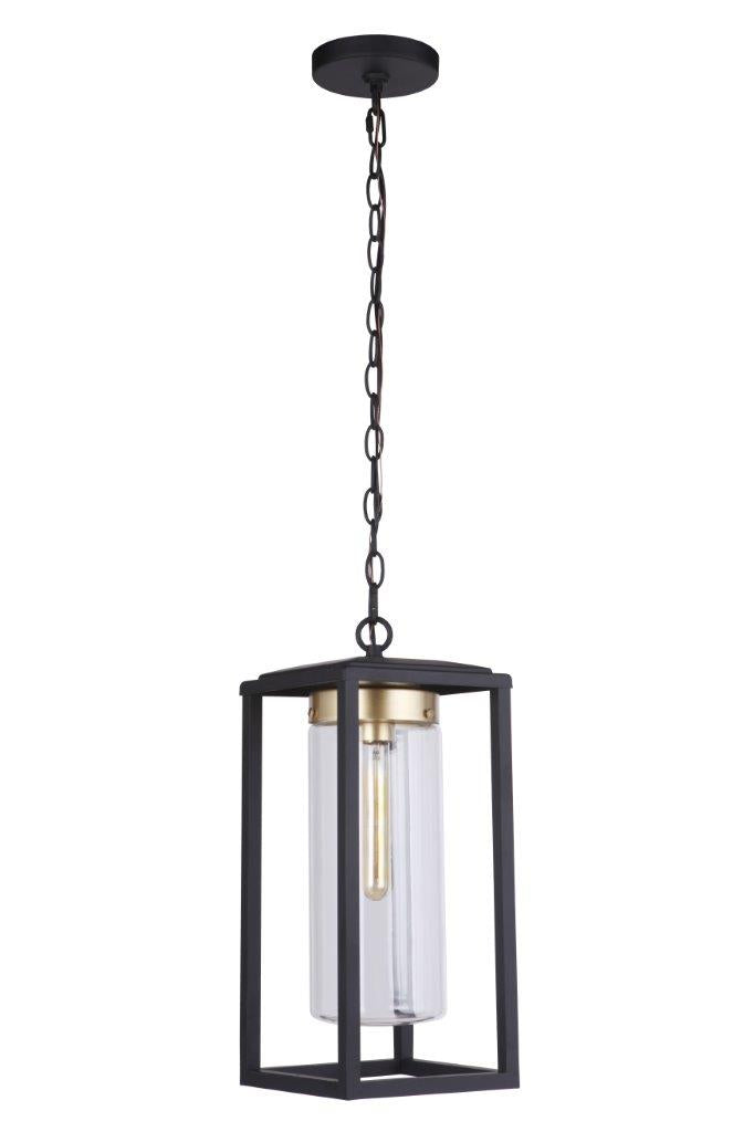 ZA4821-MNSB - Neo 1 Light 7.88" Wide Outdoor Pendant - Midnight / Satin Brass