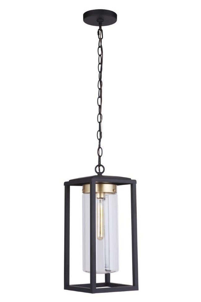 ZA4821-MNSB - Neo 1 Light 7.88" Wide Outdoor Pendant - Midnight / Satin Brass