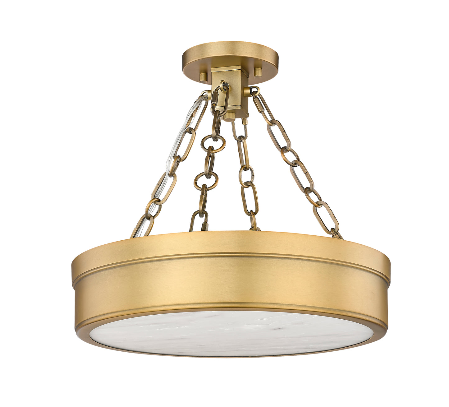 1944SF15-RB-LED - Anders 1 Light Semi Flush 15" Mount - Rubbed Brass