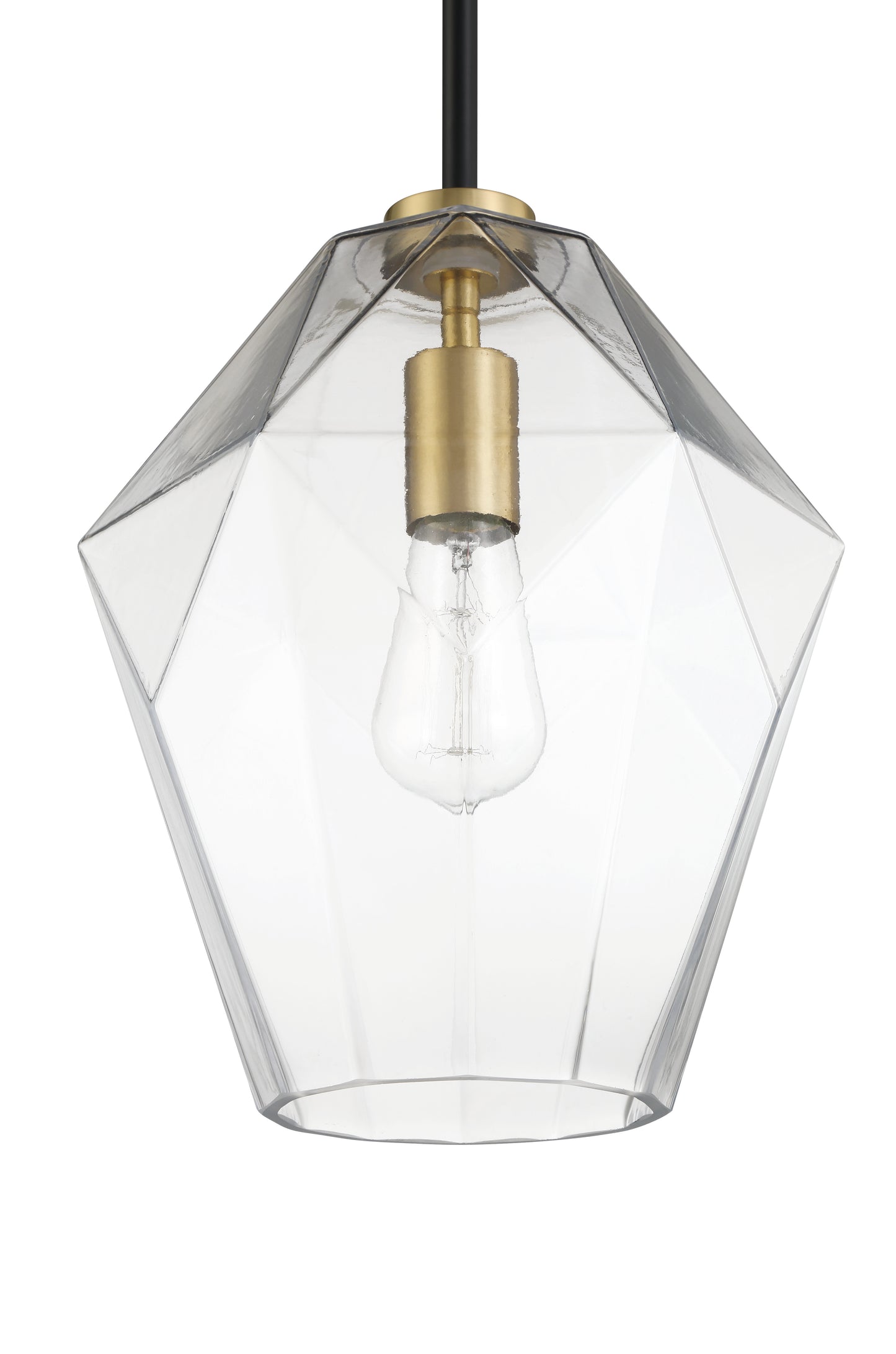 56992-FBSB - Avante Grand 1 Light 9" Wide Pendant - Flat Black / Satin Brass