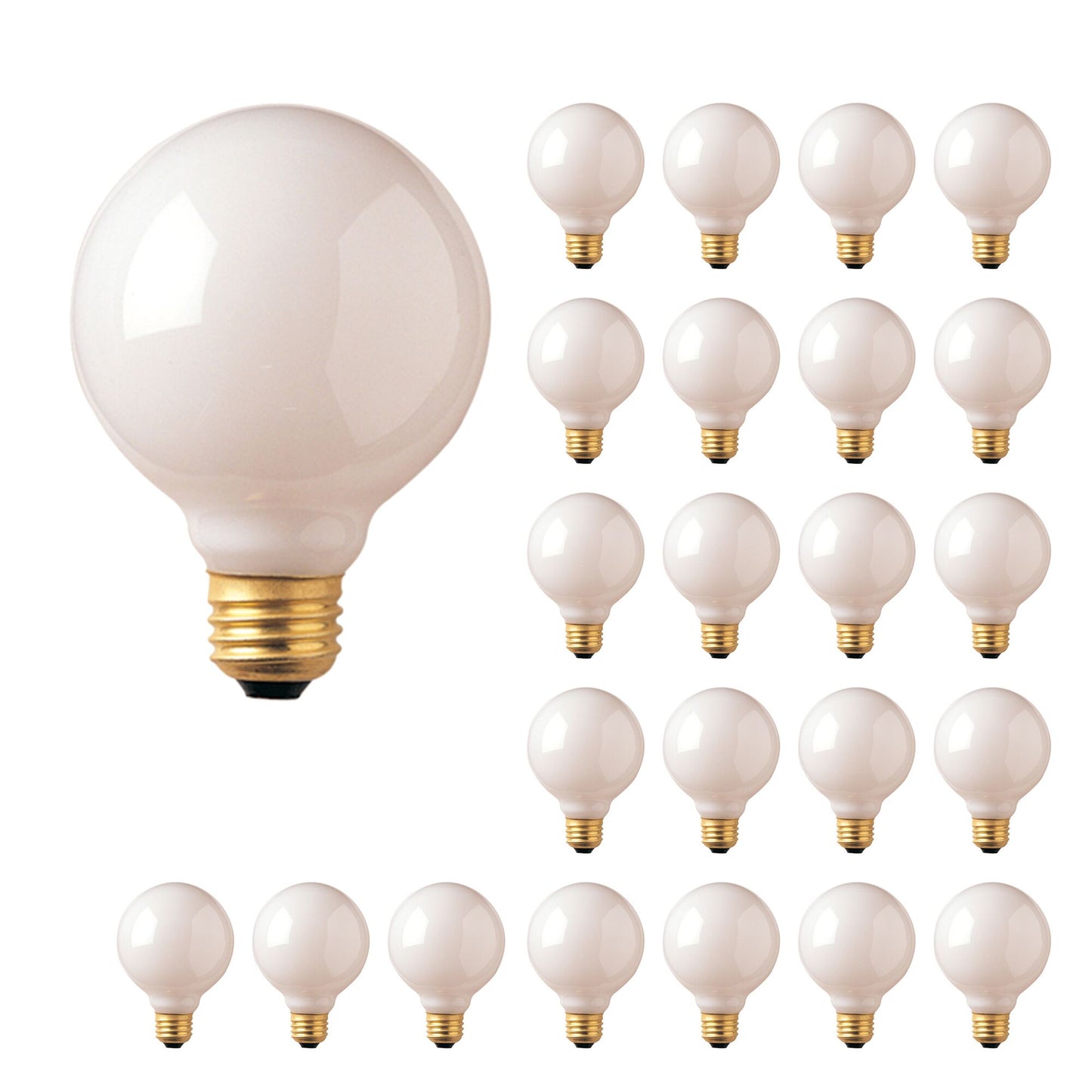 393004 - Dimmable White G25 Incandescent Light Bulb - 40 Watt - 2700K - 24 Pack
