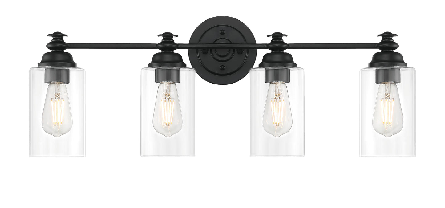 49804-FB-C - Dardyn 4 Light 30" Wide Vanity Light - Flat Black