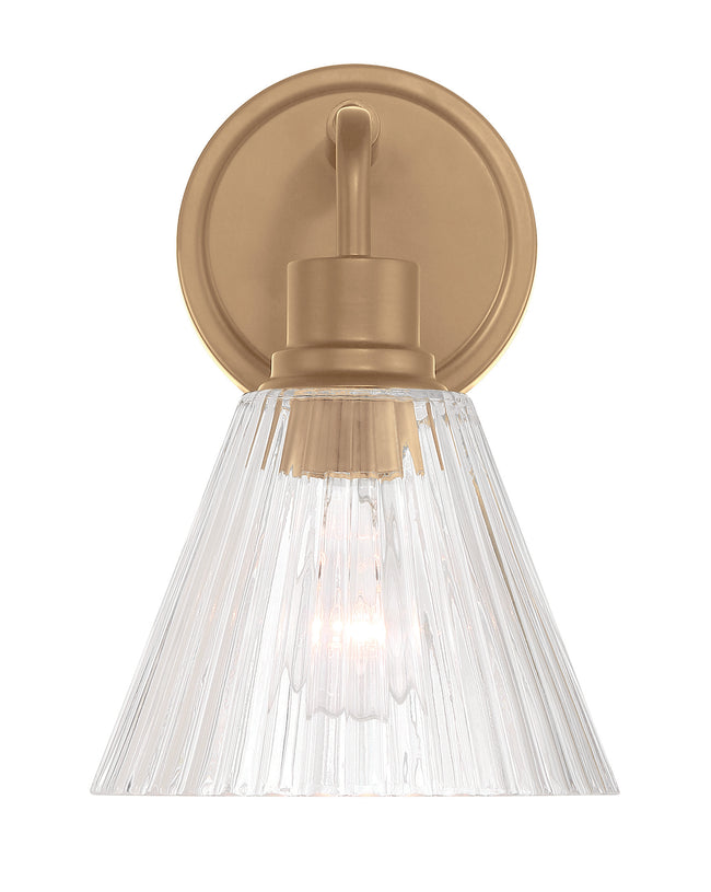 61101-CPZ - Pleated 1 Light 10.38" High Wall Sconce - Premium Bronze