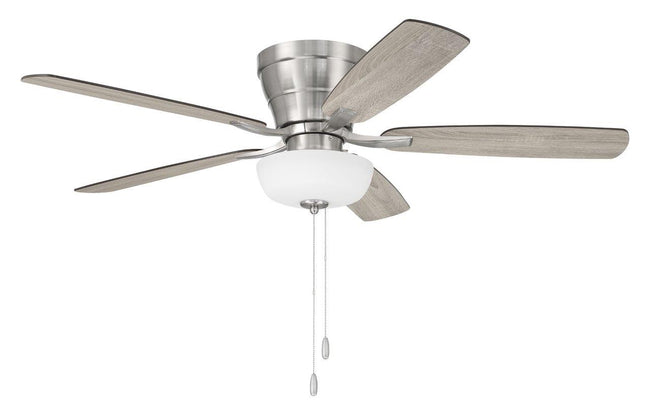 WHL52BNK5C1 - Wheeler 52 2-Light Bowl 52" 5 Blade Ceiling Fan with Light Kit - Brushed Nickel