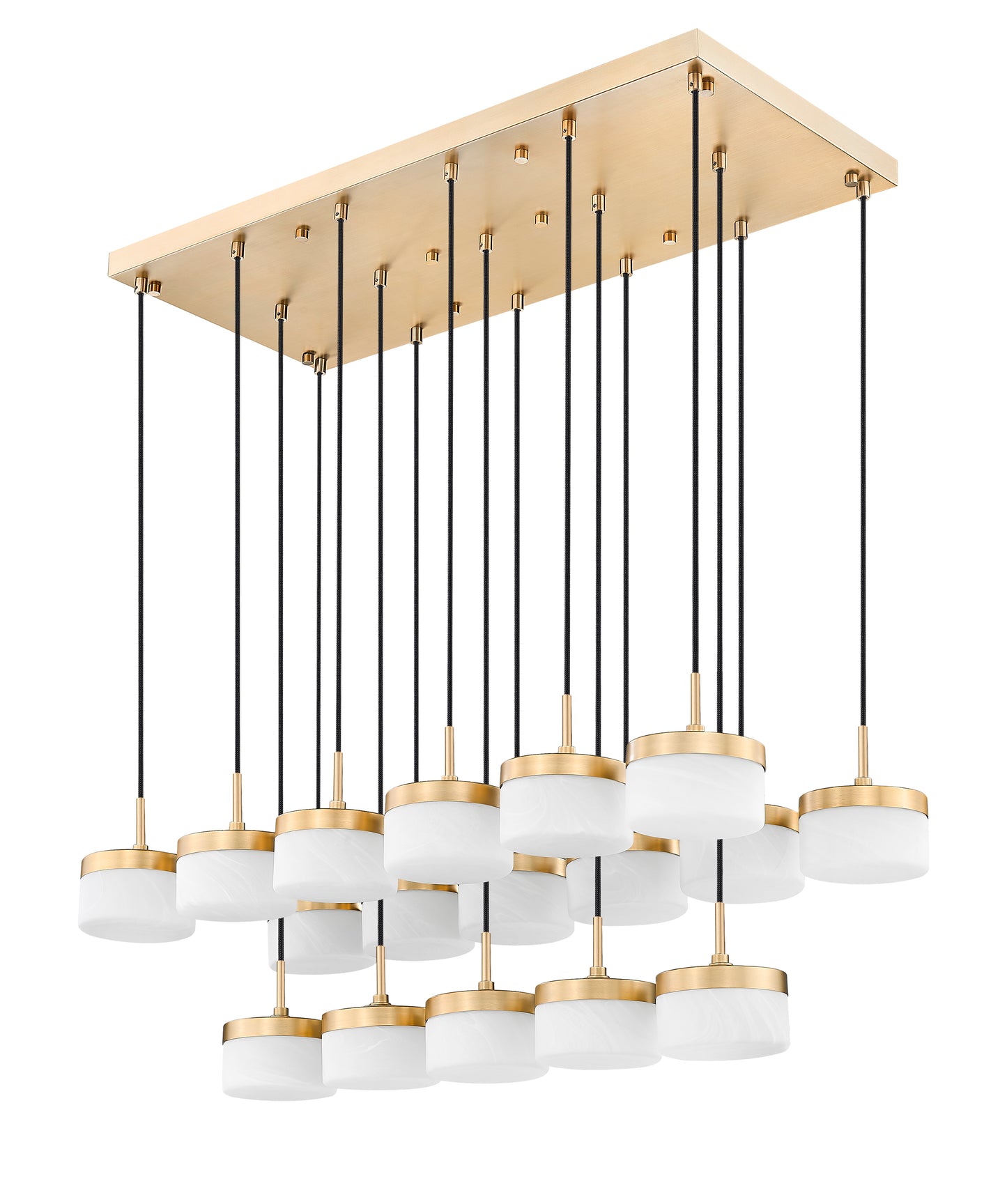 827P6-17L-MGLD-LED - Renaud 17 Light Linear 47" Chandelier - Modern Gold