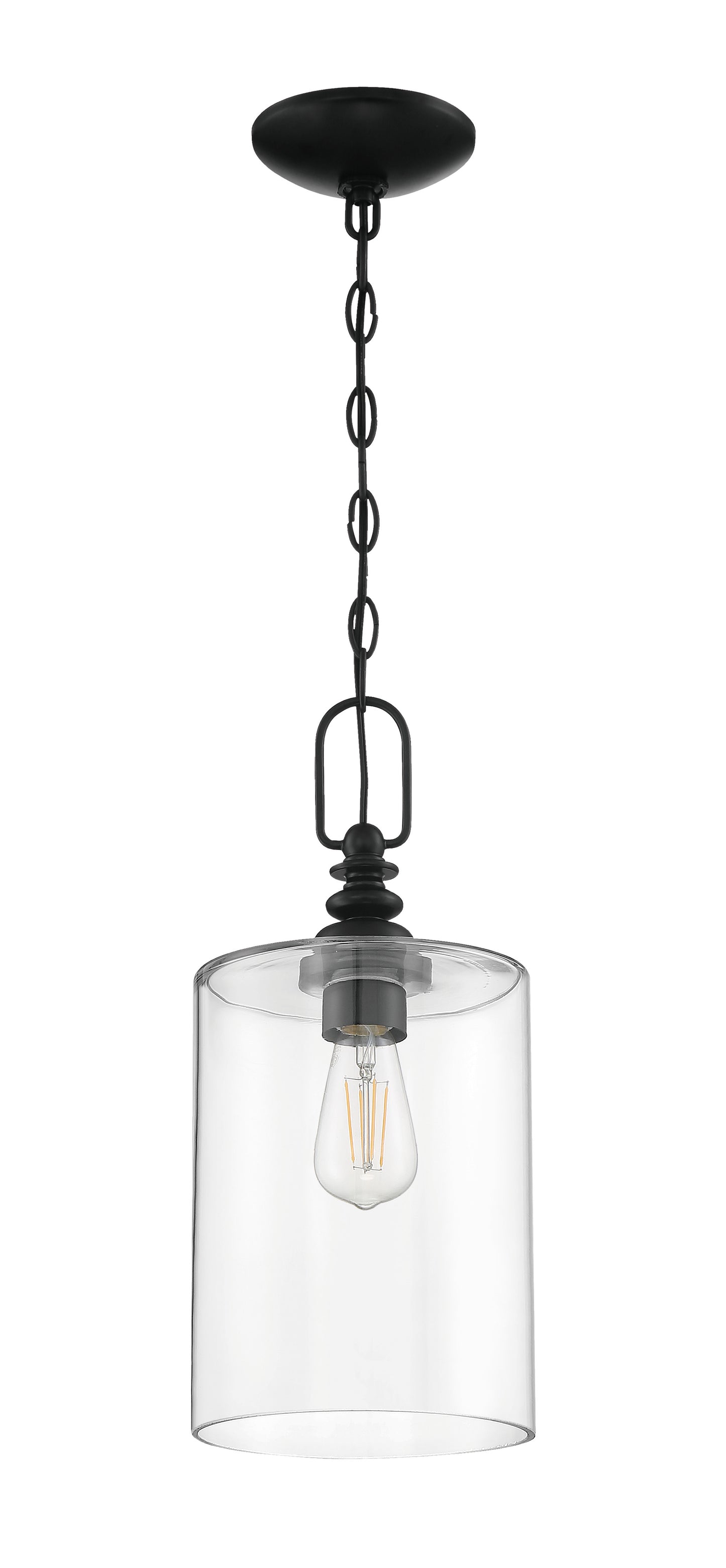 49891-FB-C - Dardyn 1 Light 7.5" Wide Mini Pendant - Flat Black