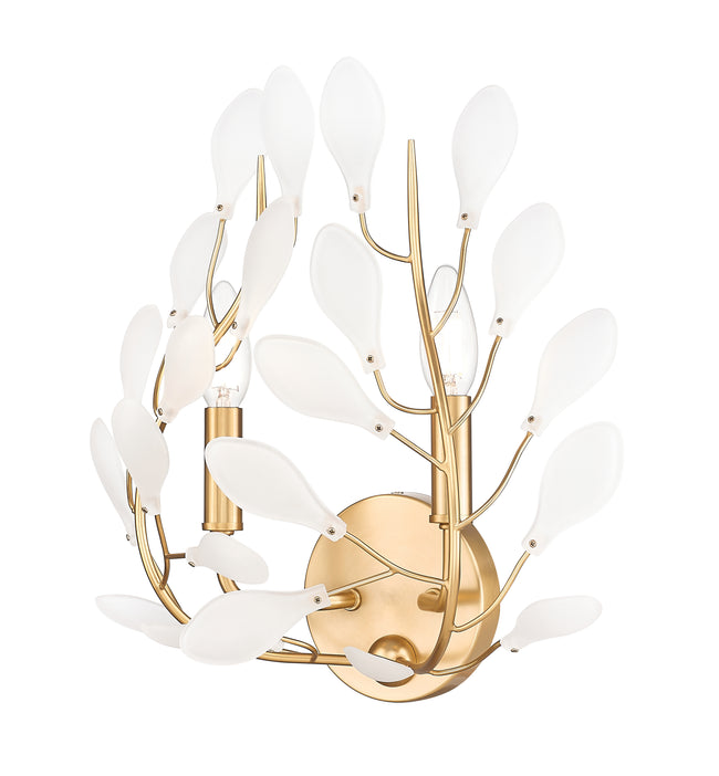 353-2S-MGLD - Claudine 2 Light Wall 14" Sconce - Modern Gold