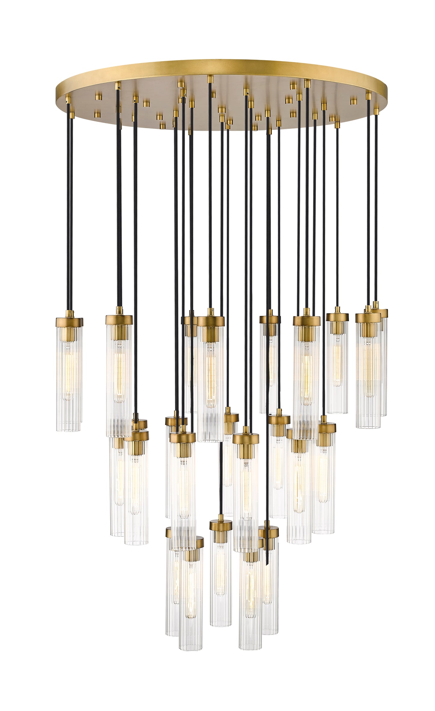 740P-27R-RB - Beau 27 Light 36" Chandelier - Rubbed Brass