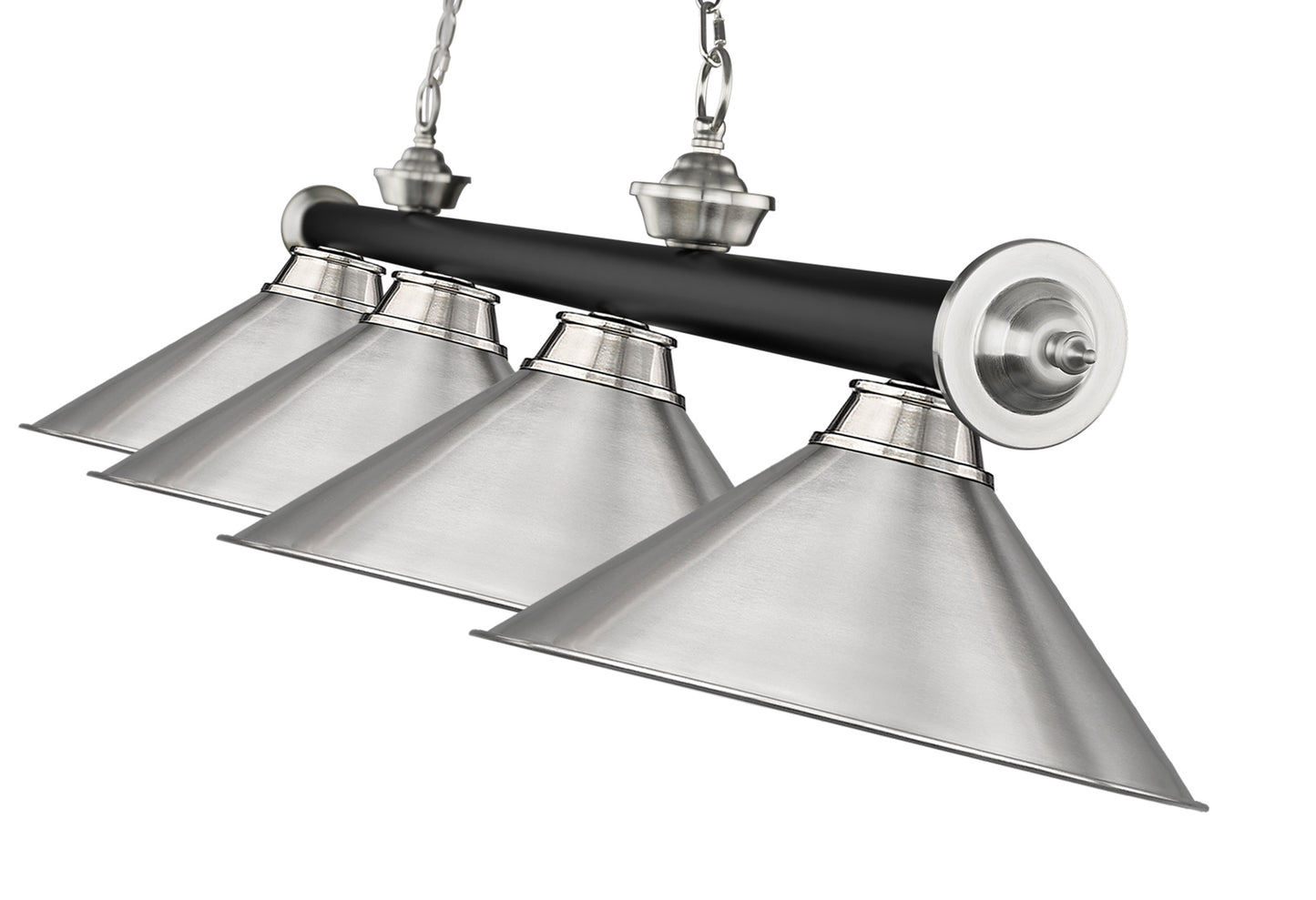 2306-4MB-BN-BN15 - Cordon 4 Light 81" Billiard - Matte Black / Brushed Nickel