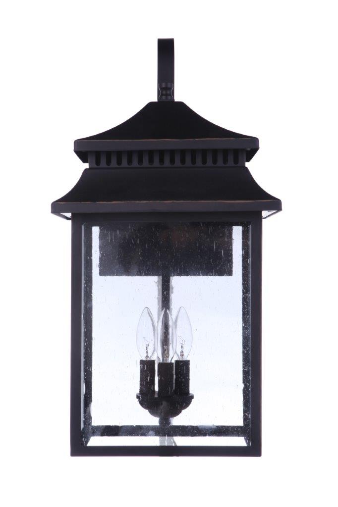 ZA3134-TB - Crossbend 3 Light 24" High Outdoor Wall Lantern - Textured Black