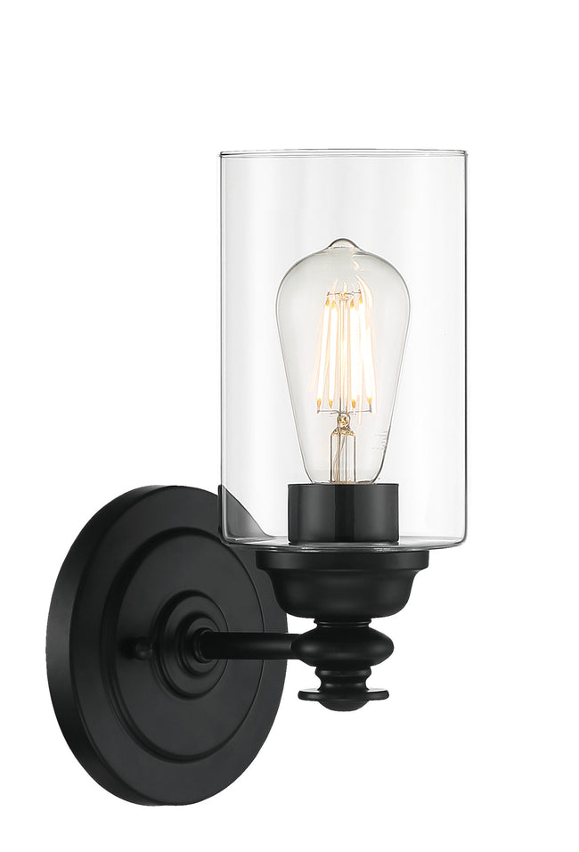 49801-FB-C - Dardyn 1 Light 11.13" High Wall Sconce - Flat Black