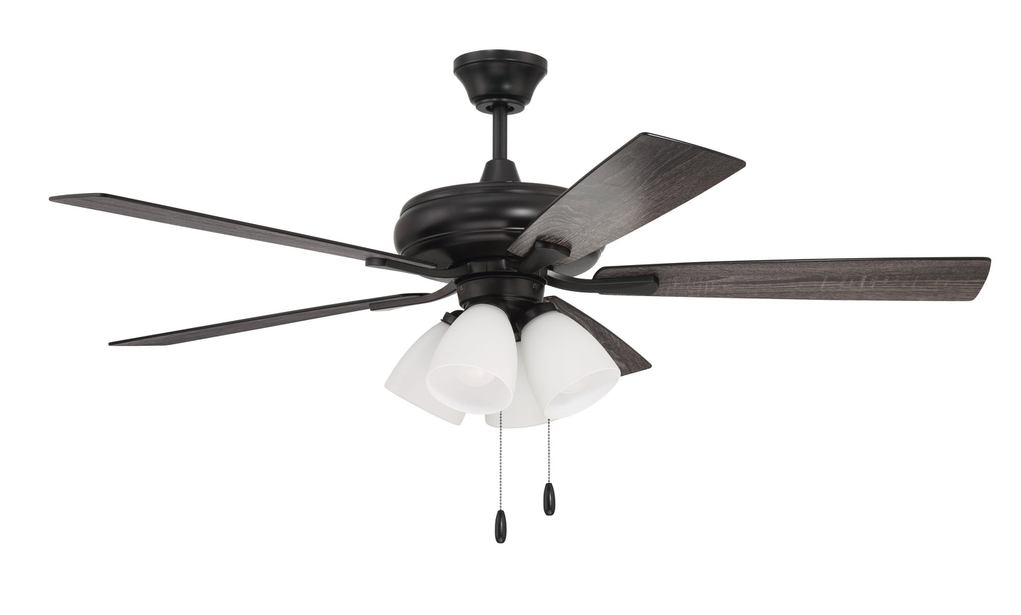 ECF114FB5-FBGW - Eos Frost 4 Light 52" 5 Blade Ceiling Fan with Light Kit - Flat Black