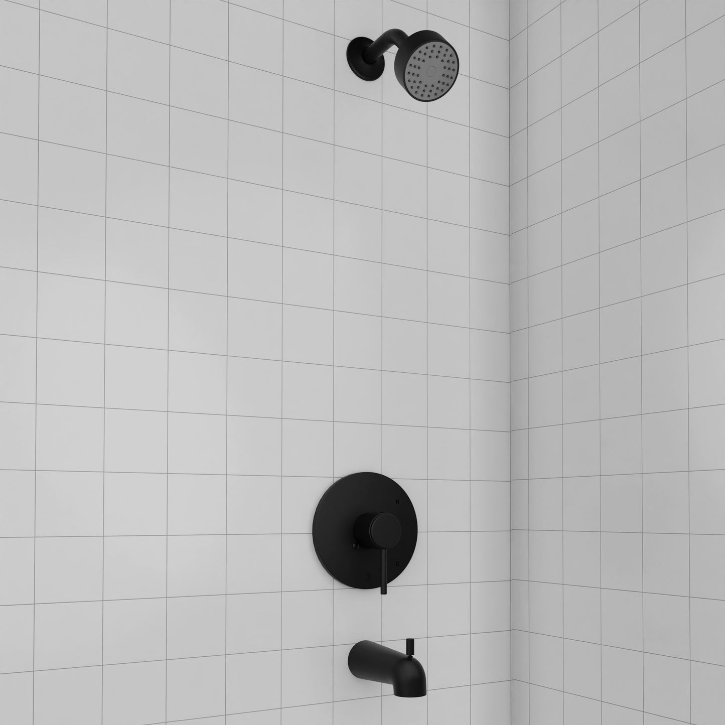 RBCN1-SHS-MB - Rubicon Elegant Shower System in Matte Black