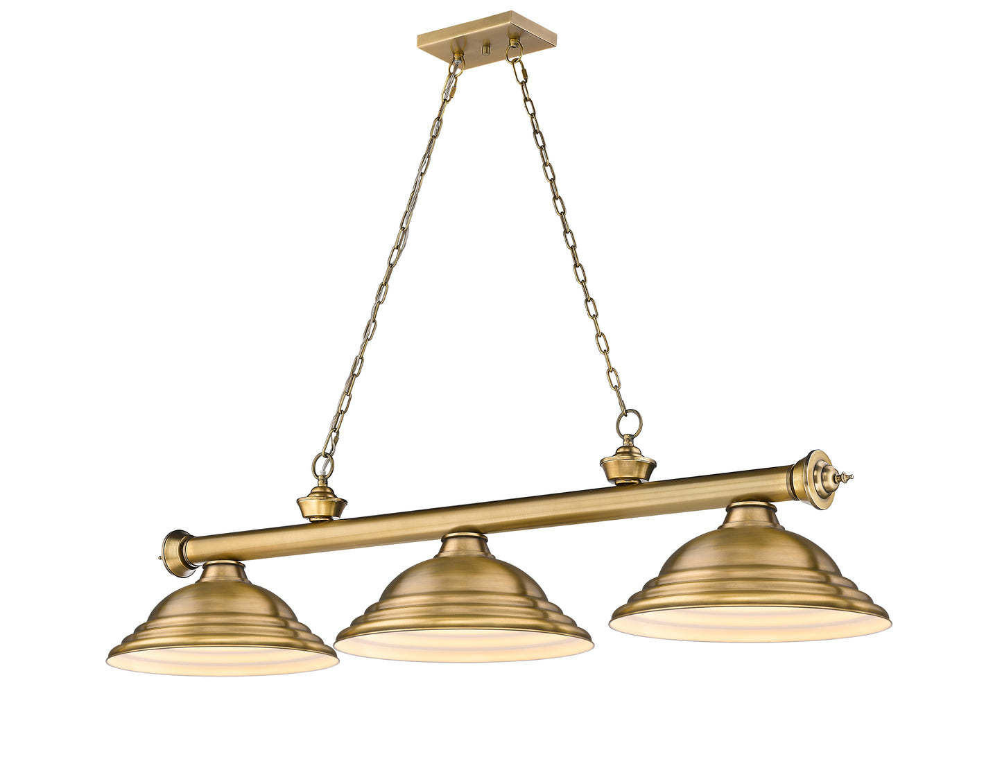 2306-3RB-SRB - Cordon 3 Light 58" Billiard - Rubbed Brass