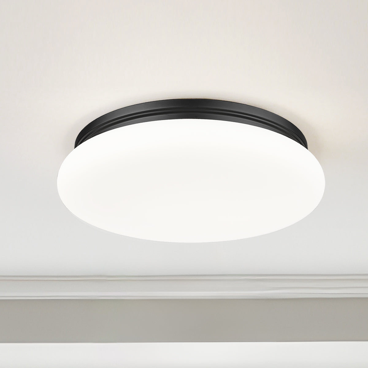 1025F20-MB-LED - Soleil 1 Light Flush 20" Mount - Matte Black