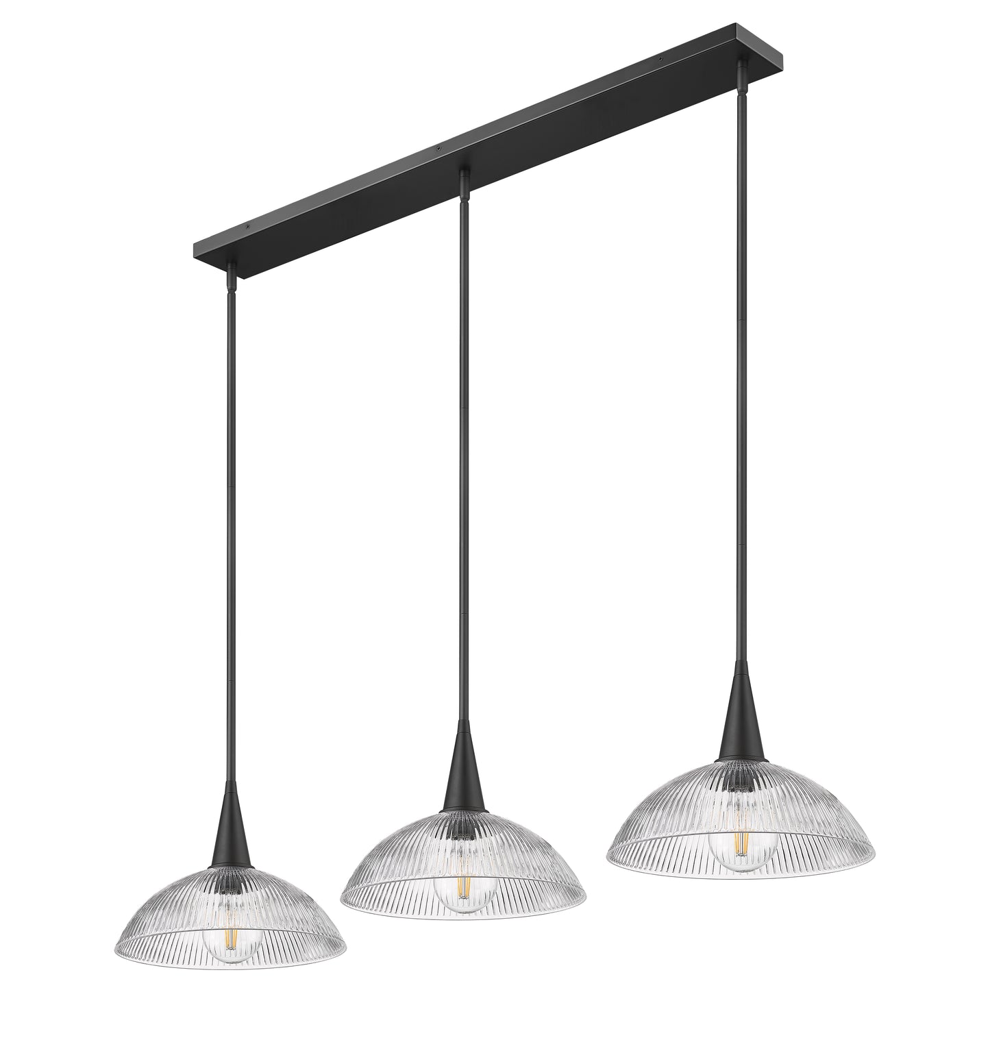 3051P12-3L-MB - Lunelle 3 Light Linear 52" Chandelier - Matte Black