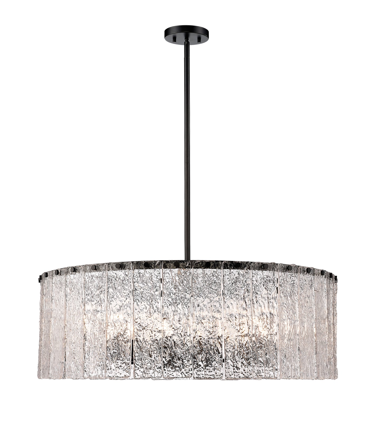 1943P32-MB - Glacier 12 Light 32" Chandelier - Matte Black