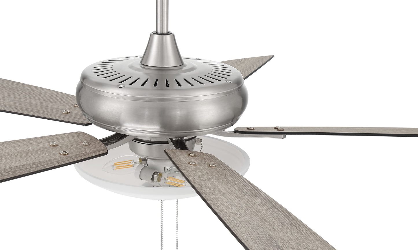 ECF111BNK5-DWWLN - Eos 3 Light Bowl 52" 5 Blade Ceiling Fan with Light Kit - Brushed Nickel