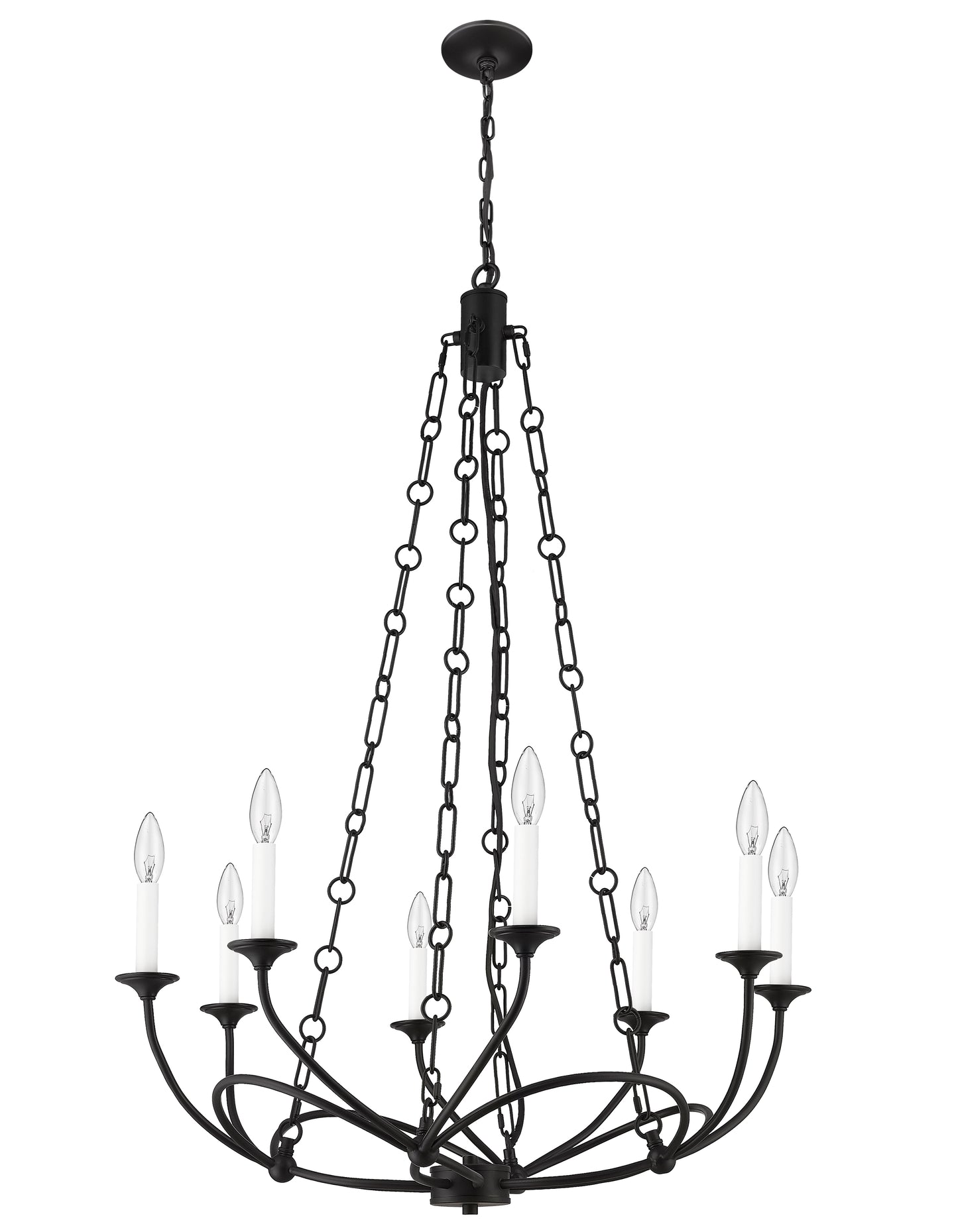 3500-8MB - Arabella 8 Light 28" Chandelier - Matte Black