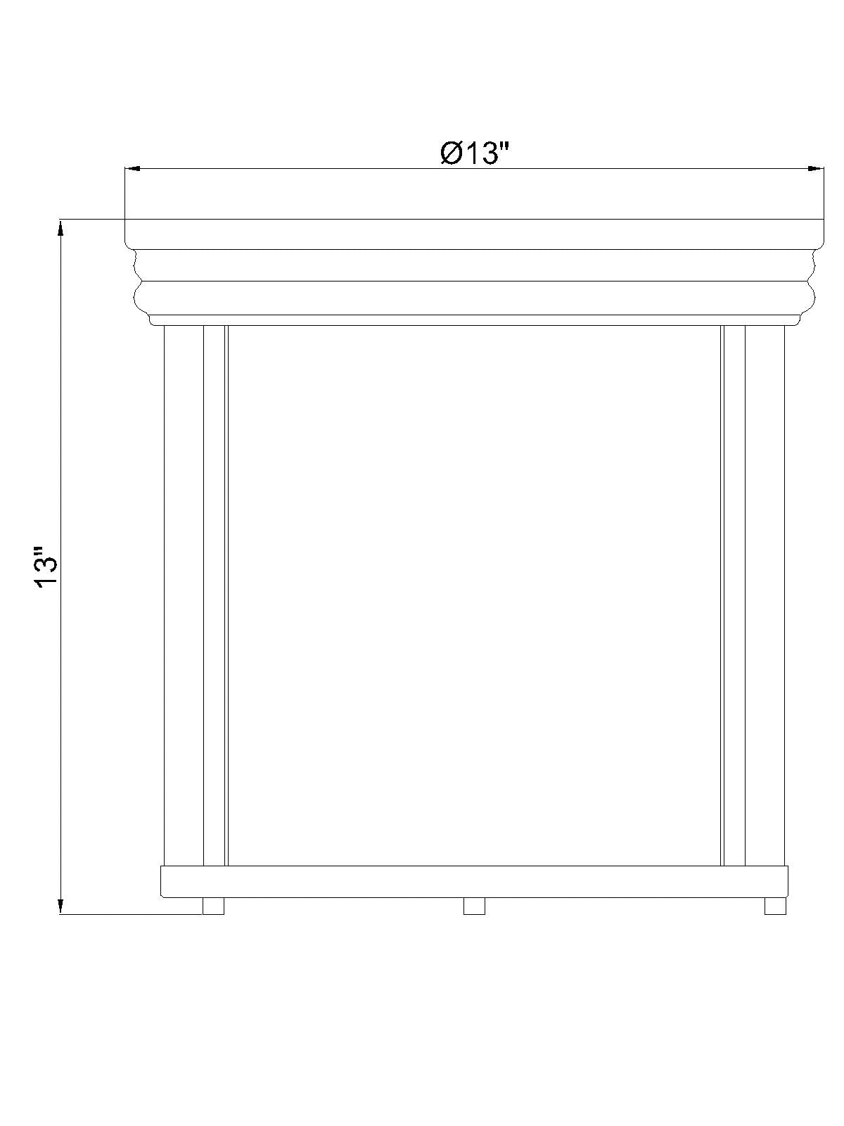 742F13-MB - Thayer 3 Light Flush 13" Mount - Matte Black